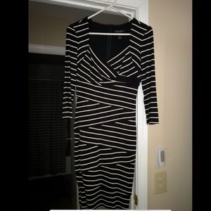 Black and white slimming dress